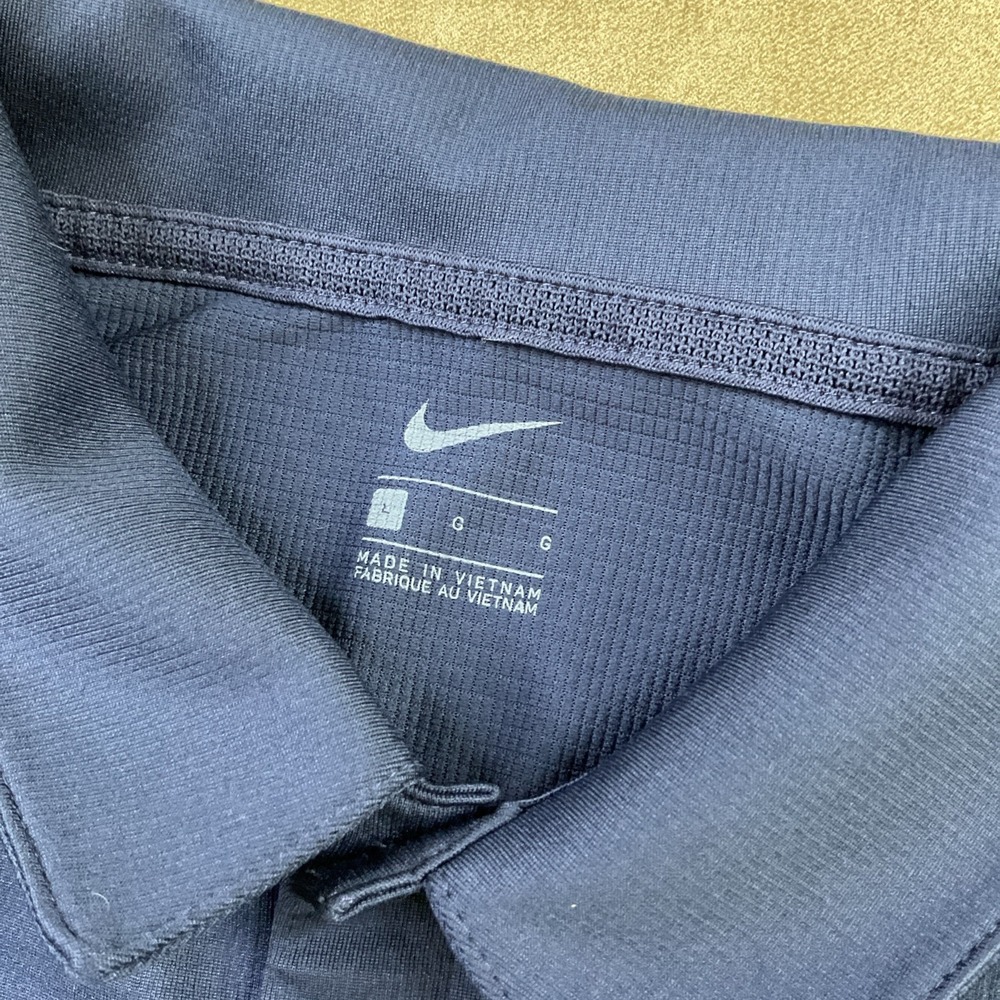Nike Polo Shirt Berkeley Lacrosse Embroidered Logo Navy Short Sleeve Men‎ Sz L - Picture 3 of 6